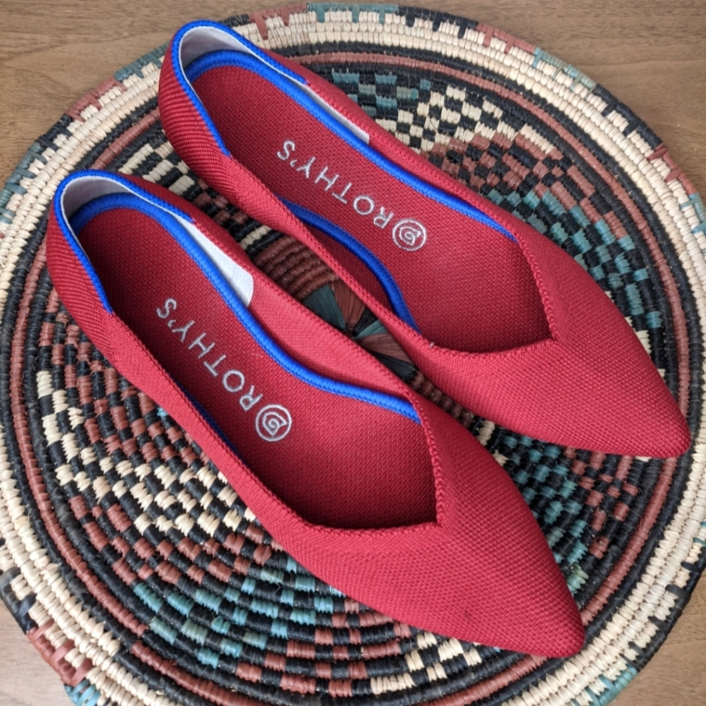 Rothy's The Point Ballet Flat in Chili Red